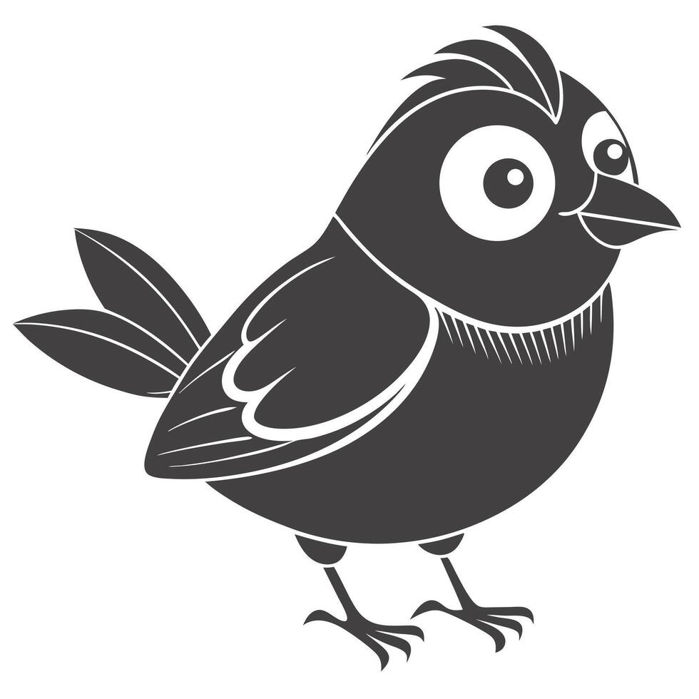 Cartoon Bird Illustration Cute Graphic Element Isolated On White Background vector