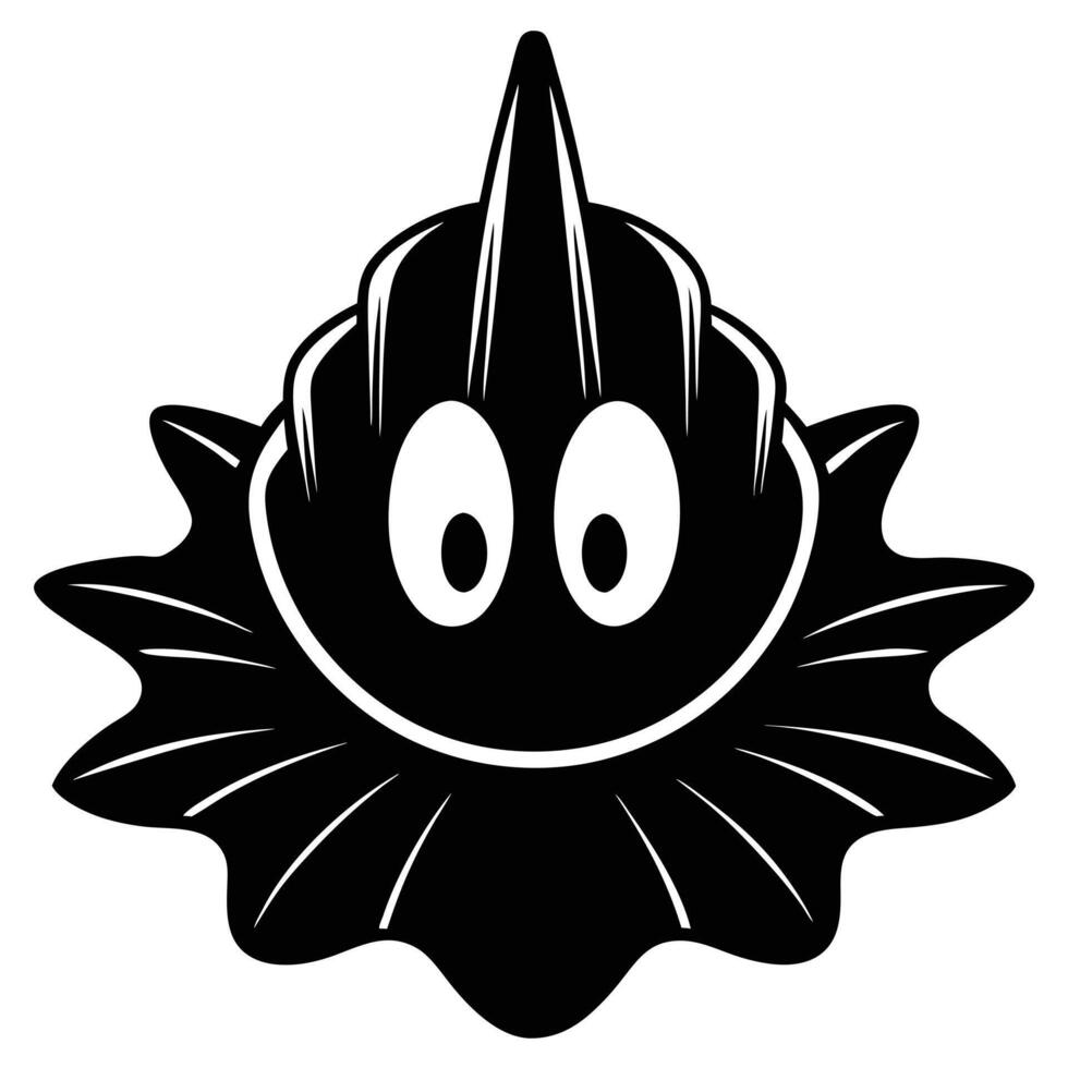 Black And White Smiling Cartoon Character Mascot Design Illustration vector