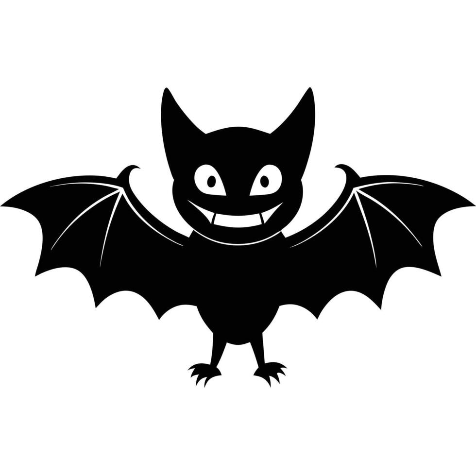 e Halloween Bat Spreading Its Wings On White Background vector
