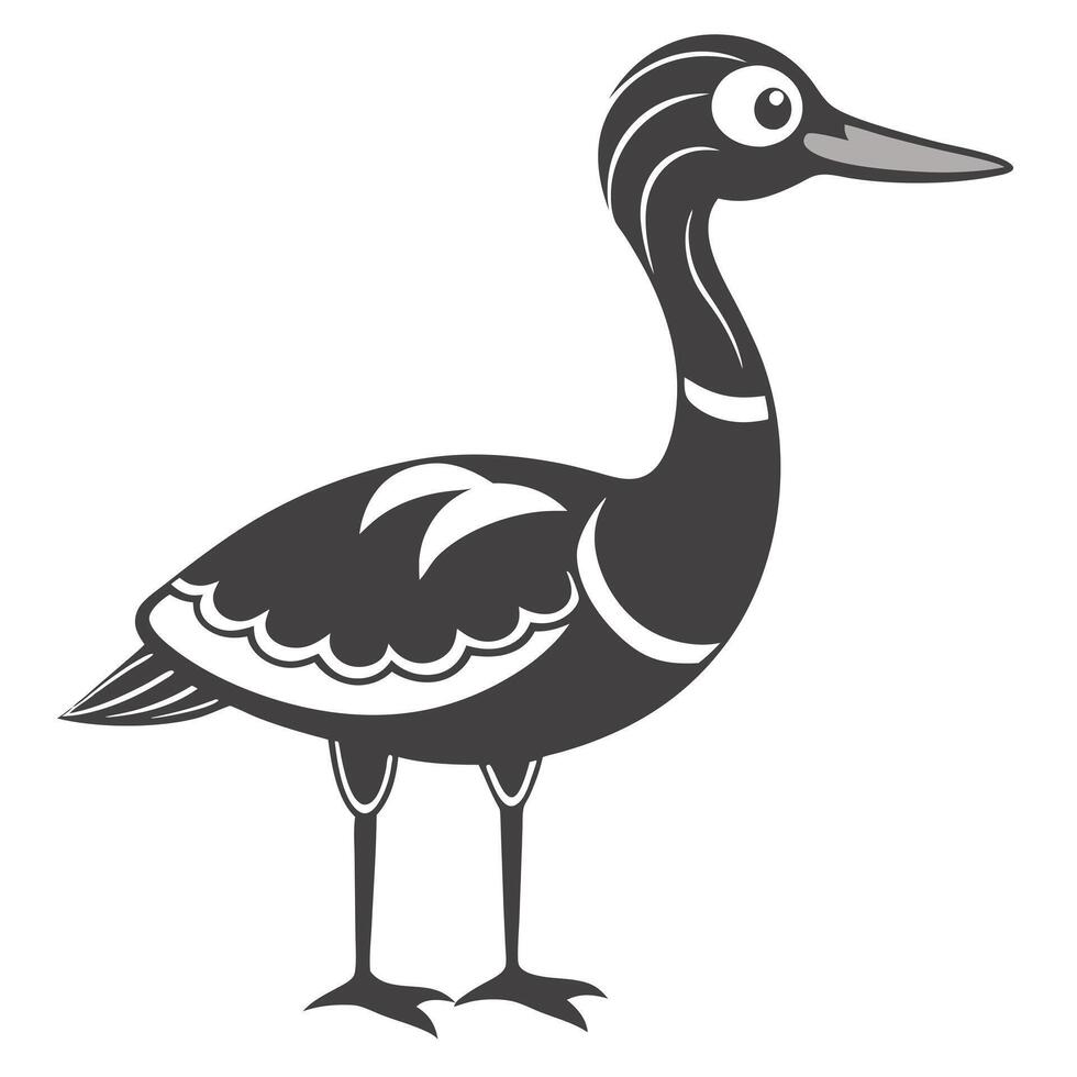 Stylized Duck Illustration Isolated On White Background With Detailed Features vector