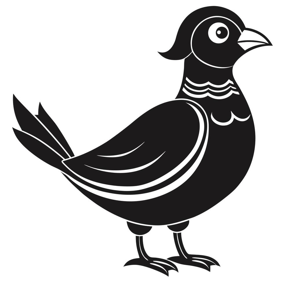 Black And White Graphic Bird Illustration Elegant Design Image vector