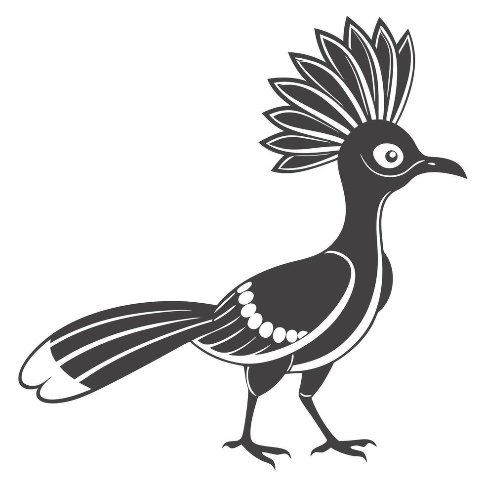 Roadrunner Bird Graphic Simple Cartoon Illustration Flat Design Style vector