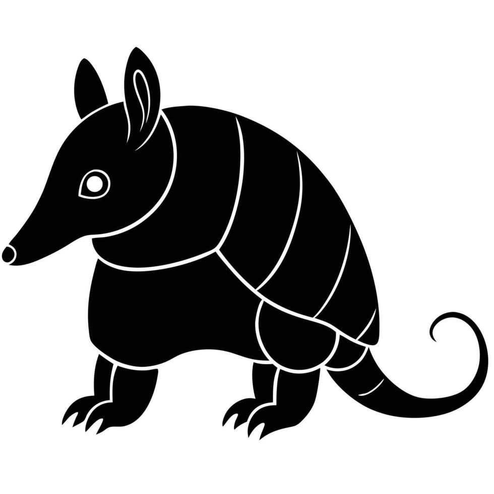 Armadillo Animal Silhouette Illustration Wildlife Clipart Graphic Design Resource vector