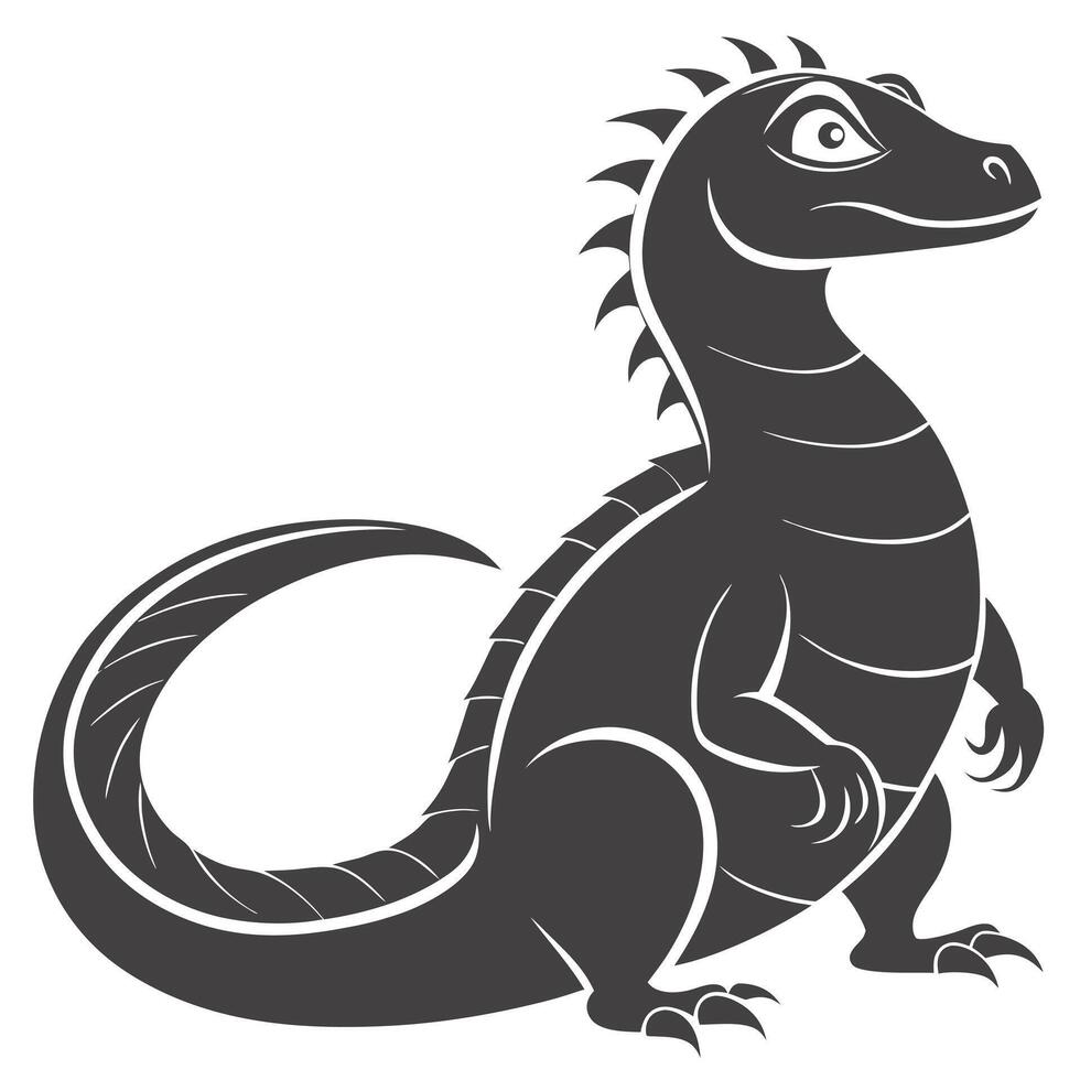 Cartoon Dinosaur Illustration Friendly Creature For Childrens Design Projects vector