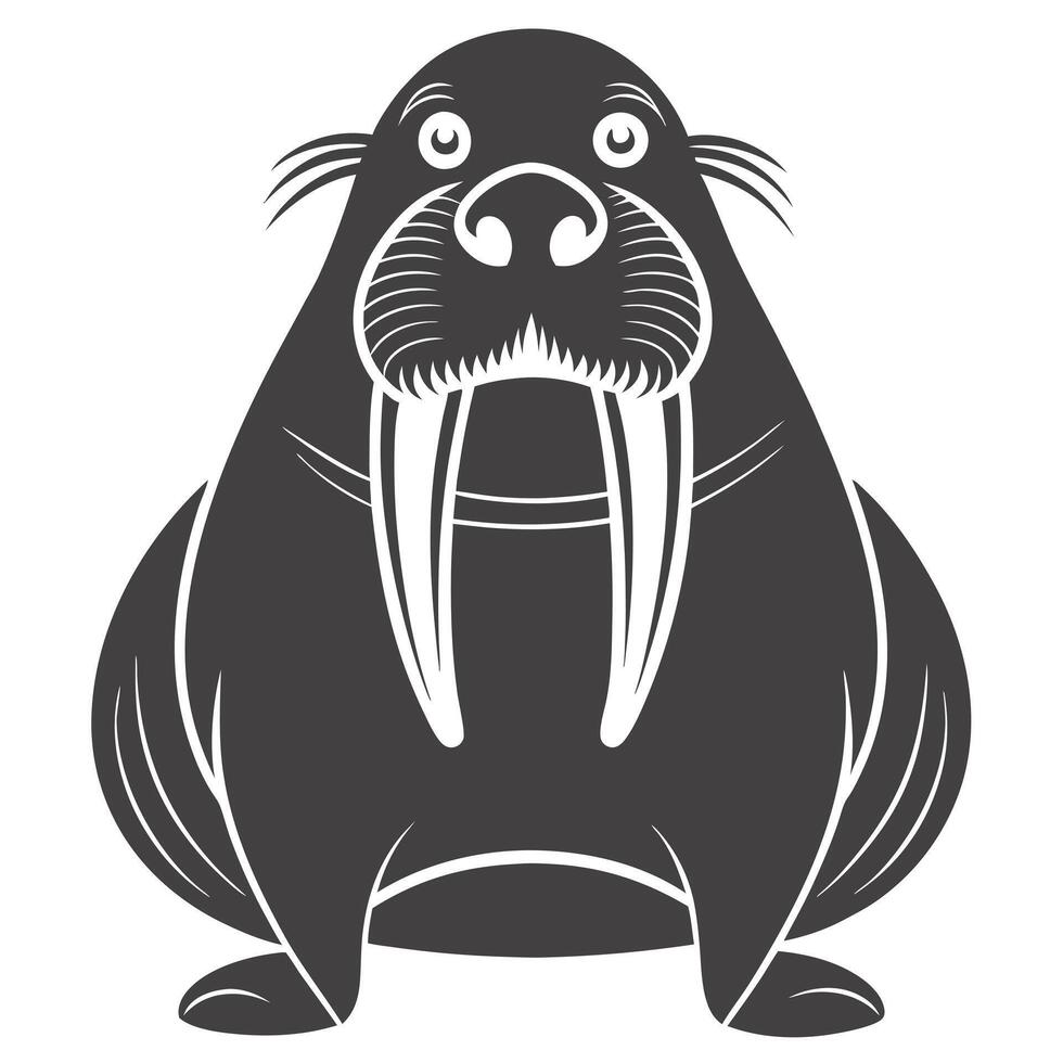 Cartoon Walrus Graphic Isolated Illustration Arctic Animal Design vector