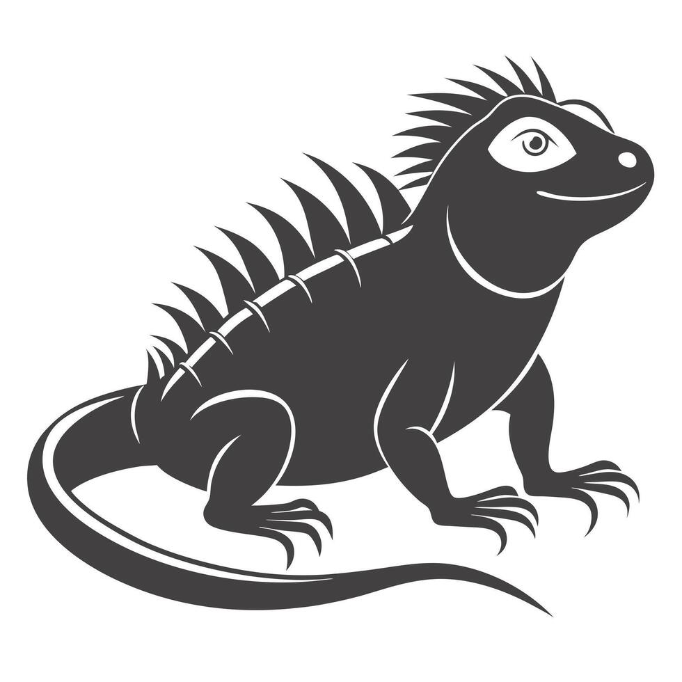 Stylized Iguana Graphic Design Reptile Illustration Wildlife Creature Art vector