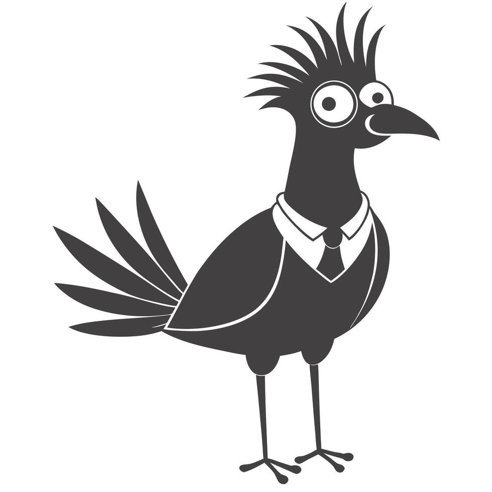 Cartoon Bird Wearing Suit Business Mascot Graphic Funny Animal Character Illustration vector