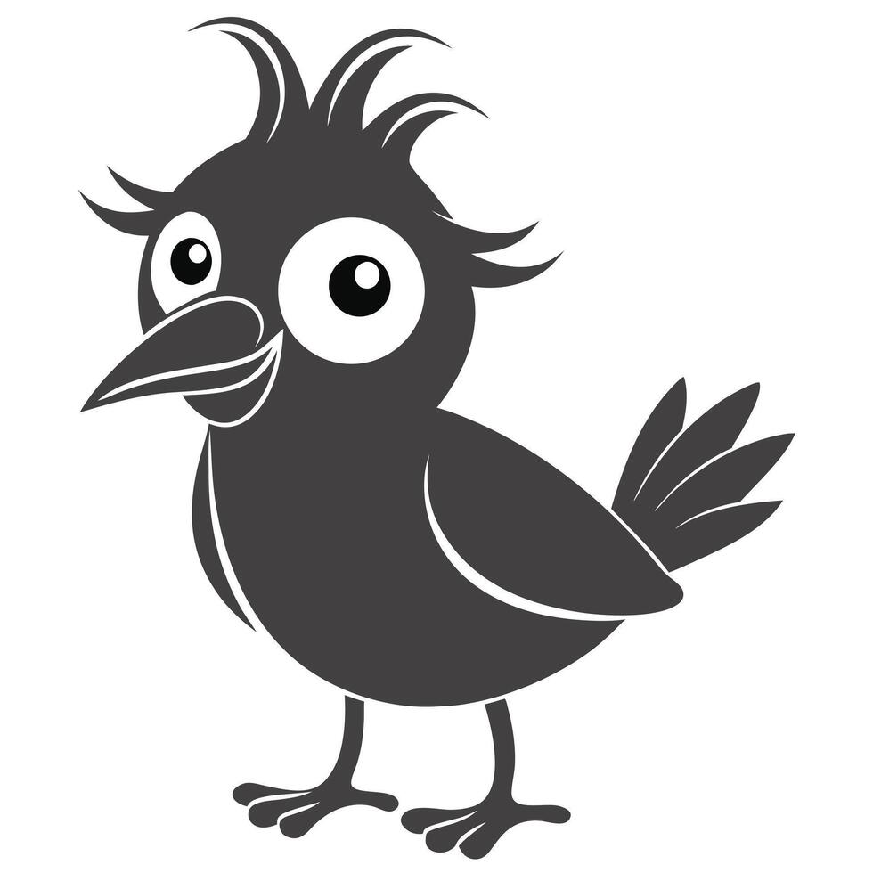 Cute Cartoon Bird Illustration Funny Avian Character Simple Graphic Design Element vector