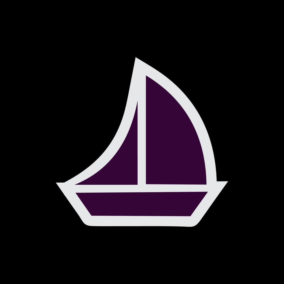 Minimalist Sailboat Icon vector