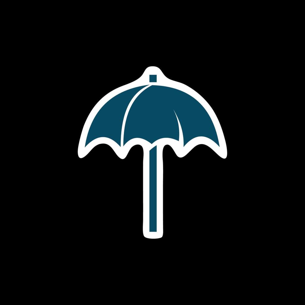Minimalist Beach Umbrella Icon vector