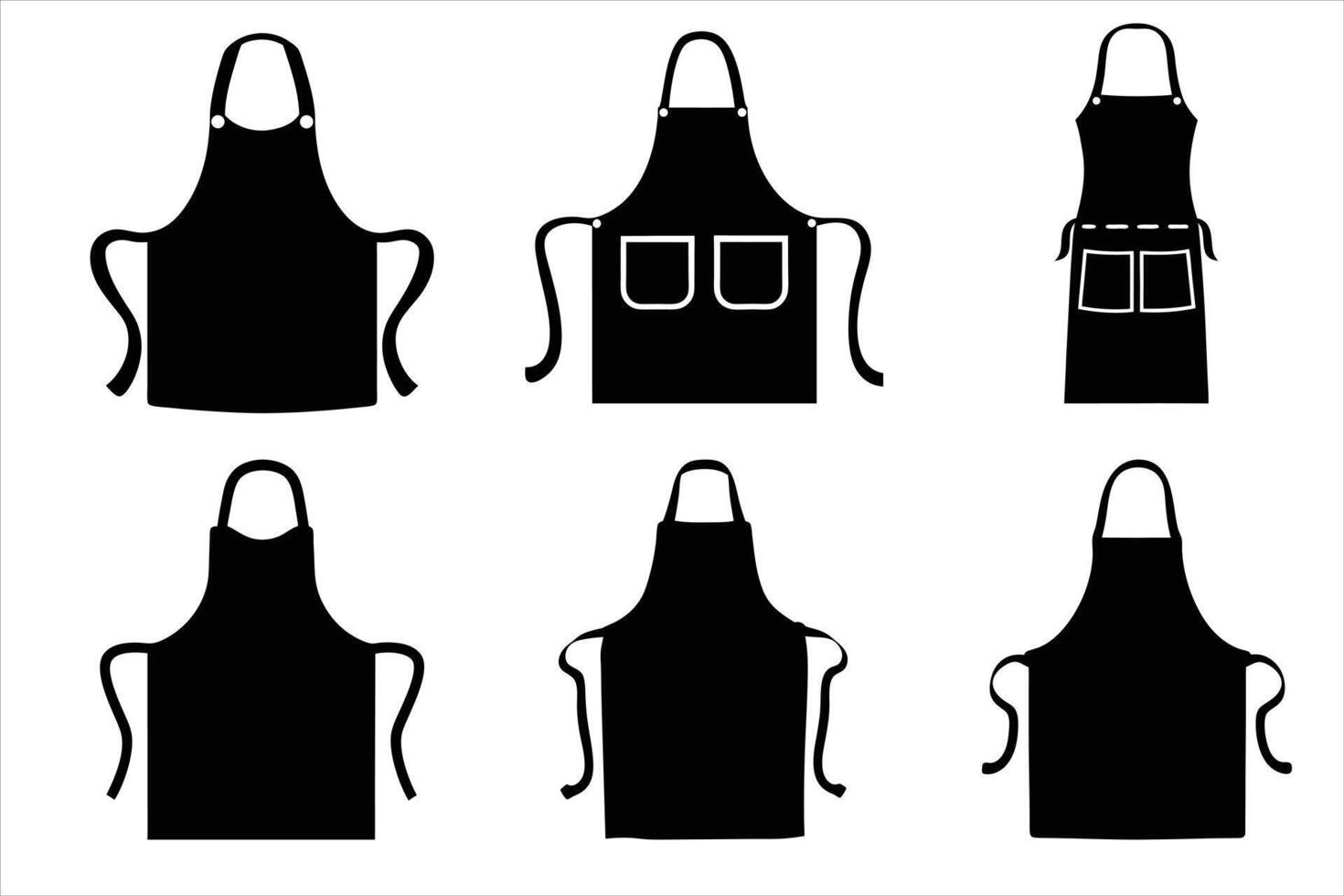Set of apron Silhouettes Illustration vector