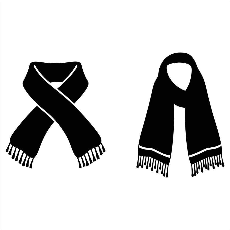 Set of scarf Silhouettes vector