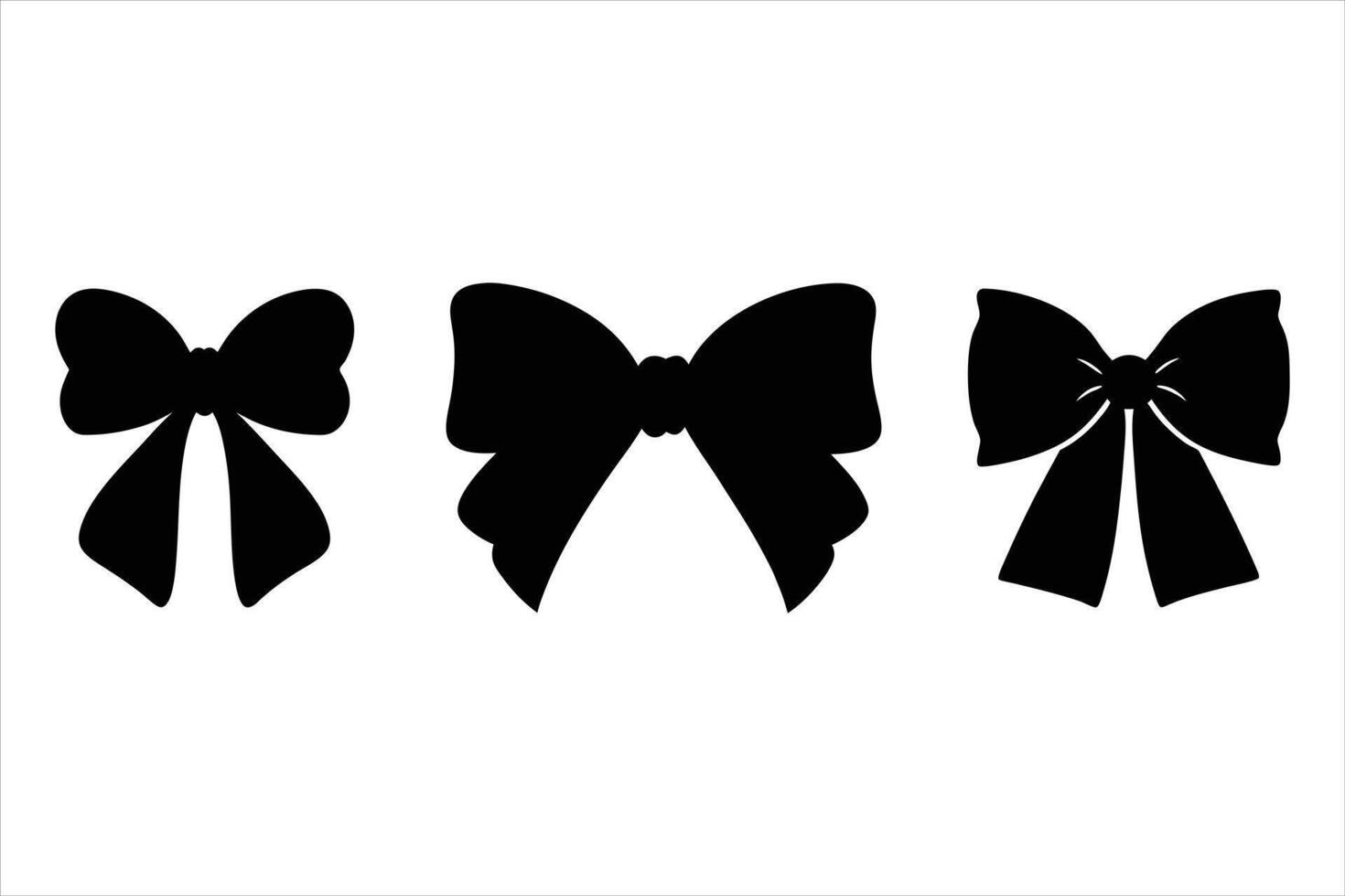 Set of bow Silhouettes vector