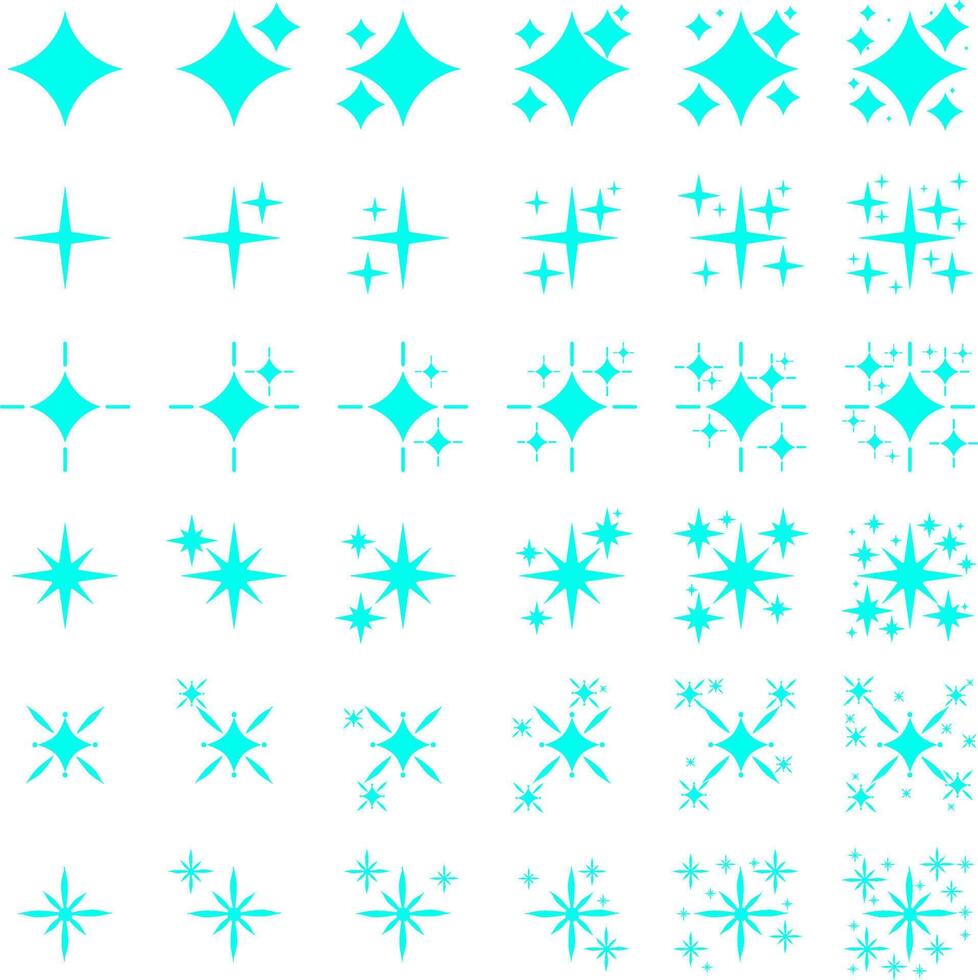 Twinkling Star Icons Collection vector