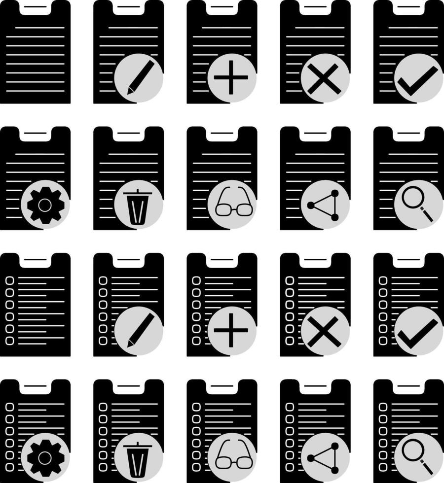 Minimalist Document Action Icons Set vector