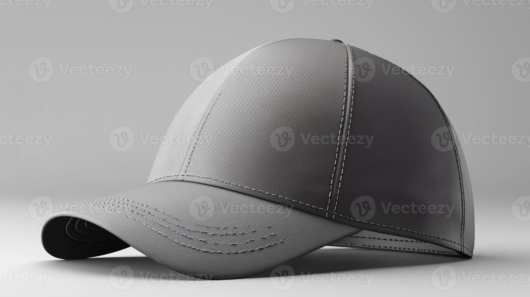 Gray cap with seam detailing on a smooth surface photo