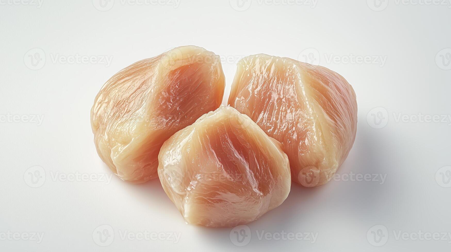 Raw chicken breast fillets on white background photo