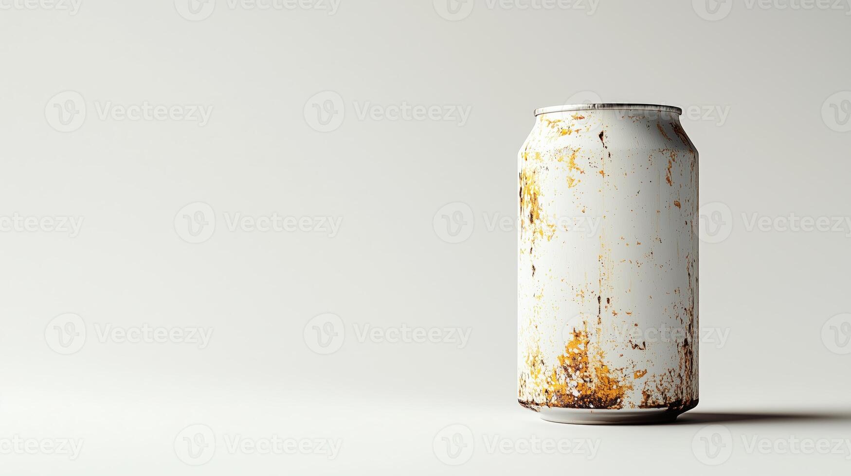 Rusty retro soda can on minimalist background photo