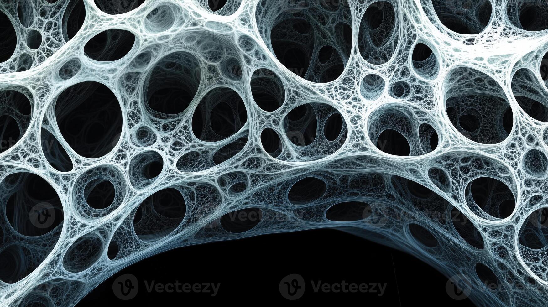 Abstract digital structure with complex web-like patterns and semitransparent curves photo