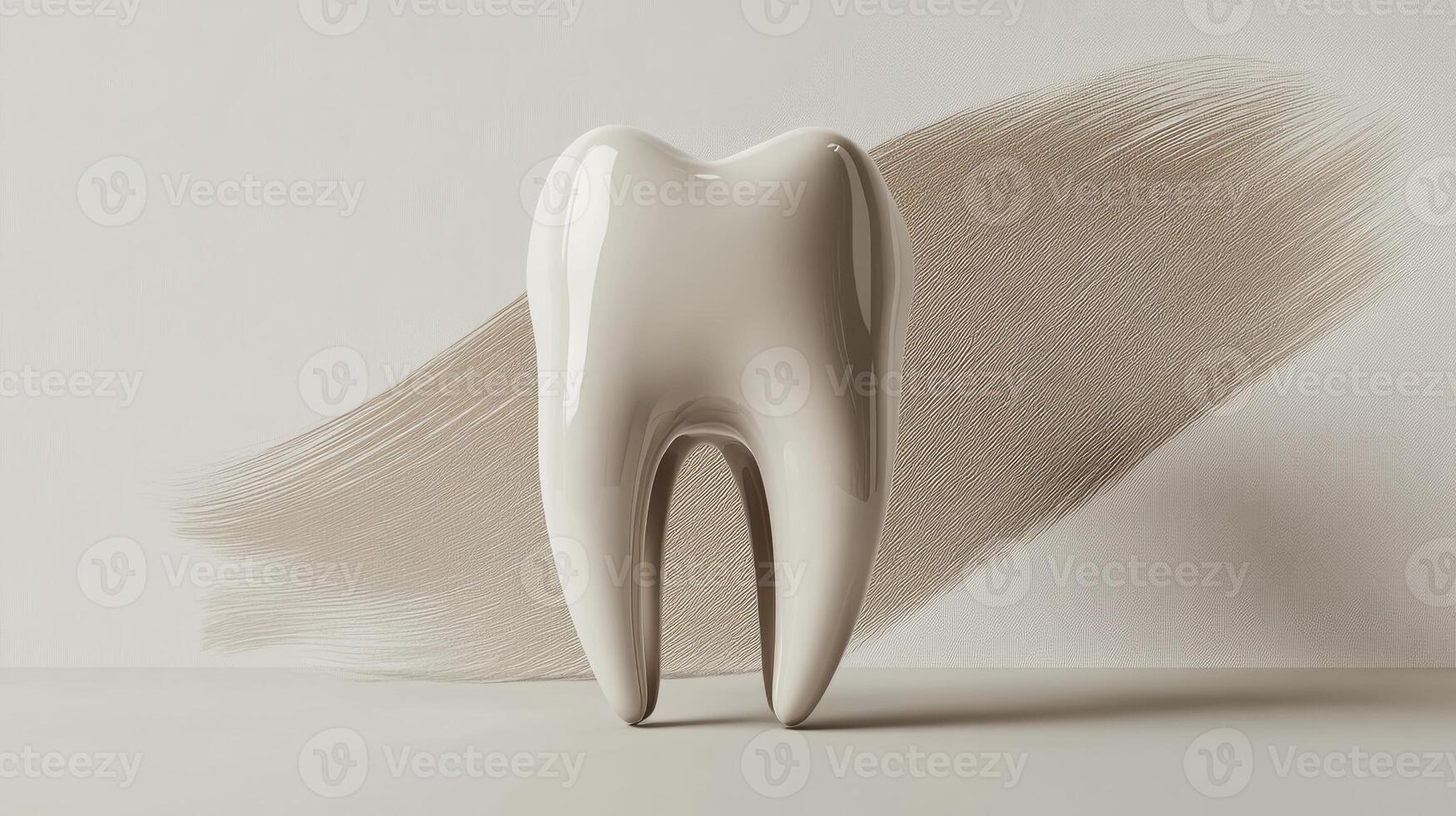 White tooth sculpture on textured background for dental health concept photo
