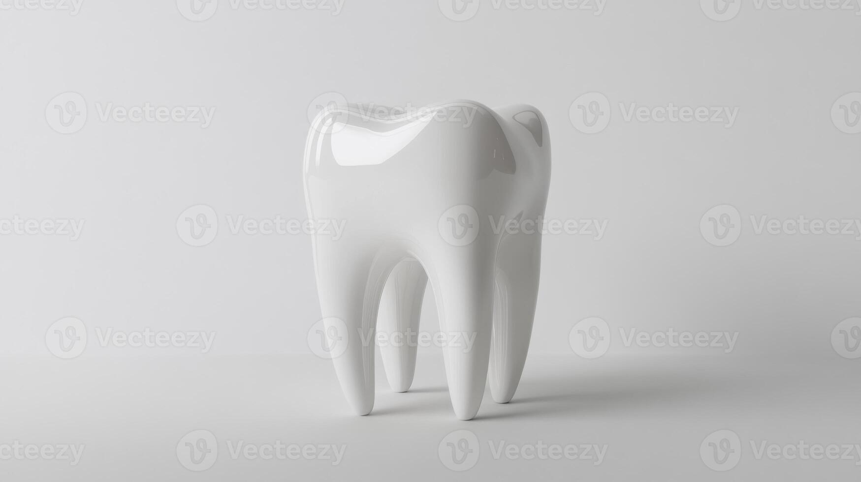 Glossy white tooth model displaying dental health concept with modern design photo