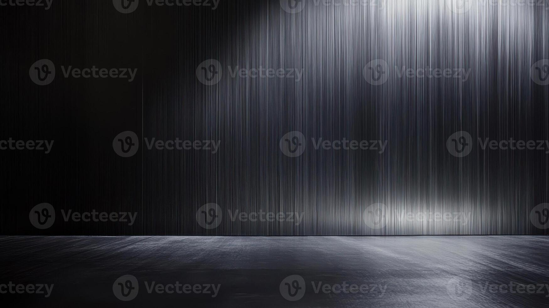 Minimalistic abstract black background with vertical lines and spotlight illumination photo