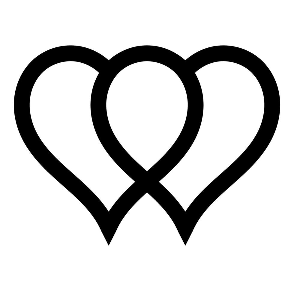 Intertwined Hearts Symbolizing Connection, Love, and Togetherness vector