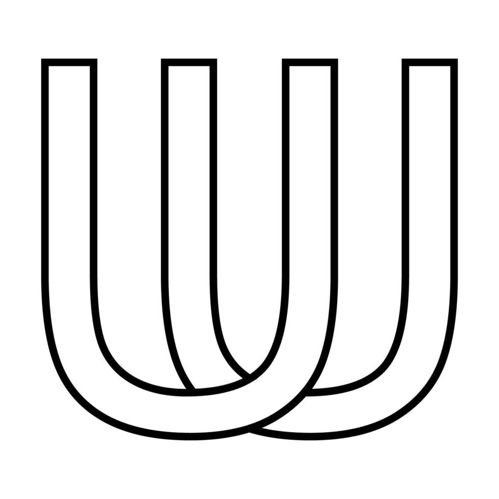 Logo sign uu icon, double u letters logotype vector