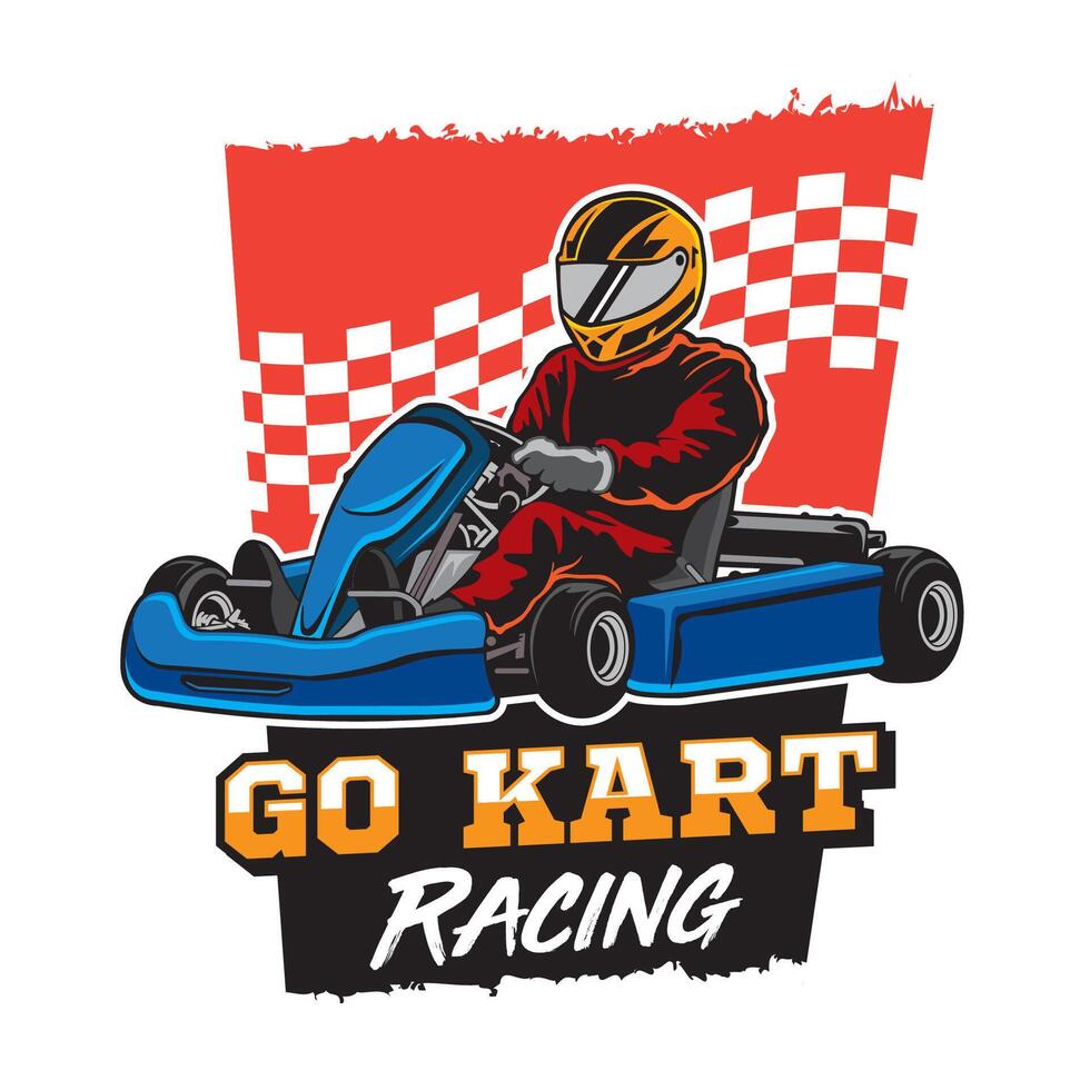 Go Kart Racing competition, perfect for t shirt design vector