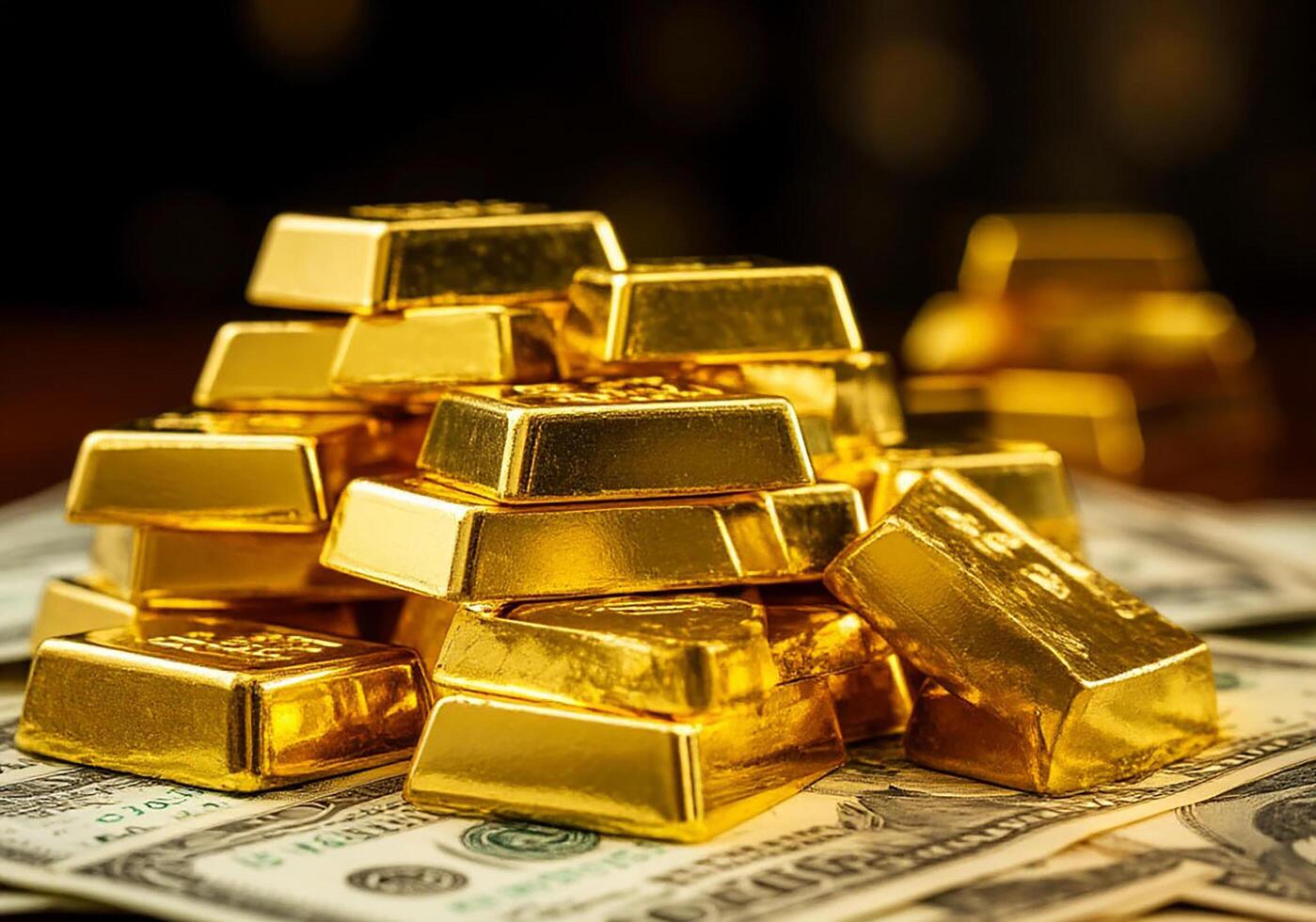 gold bars on black photo