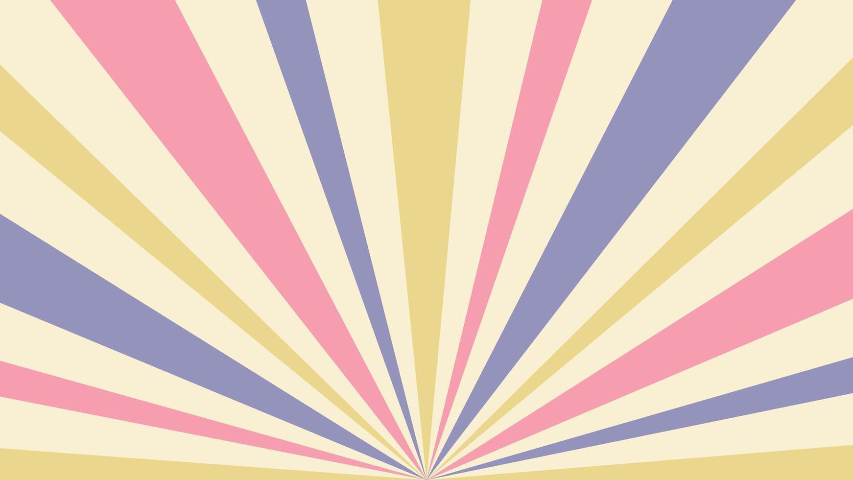 Colorful groovy sun rays retro background vector