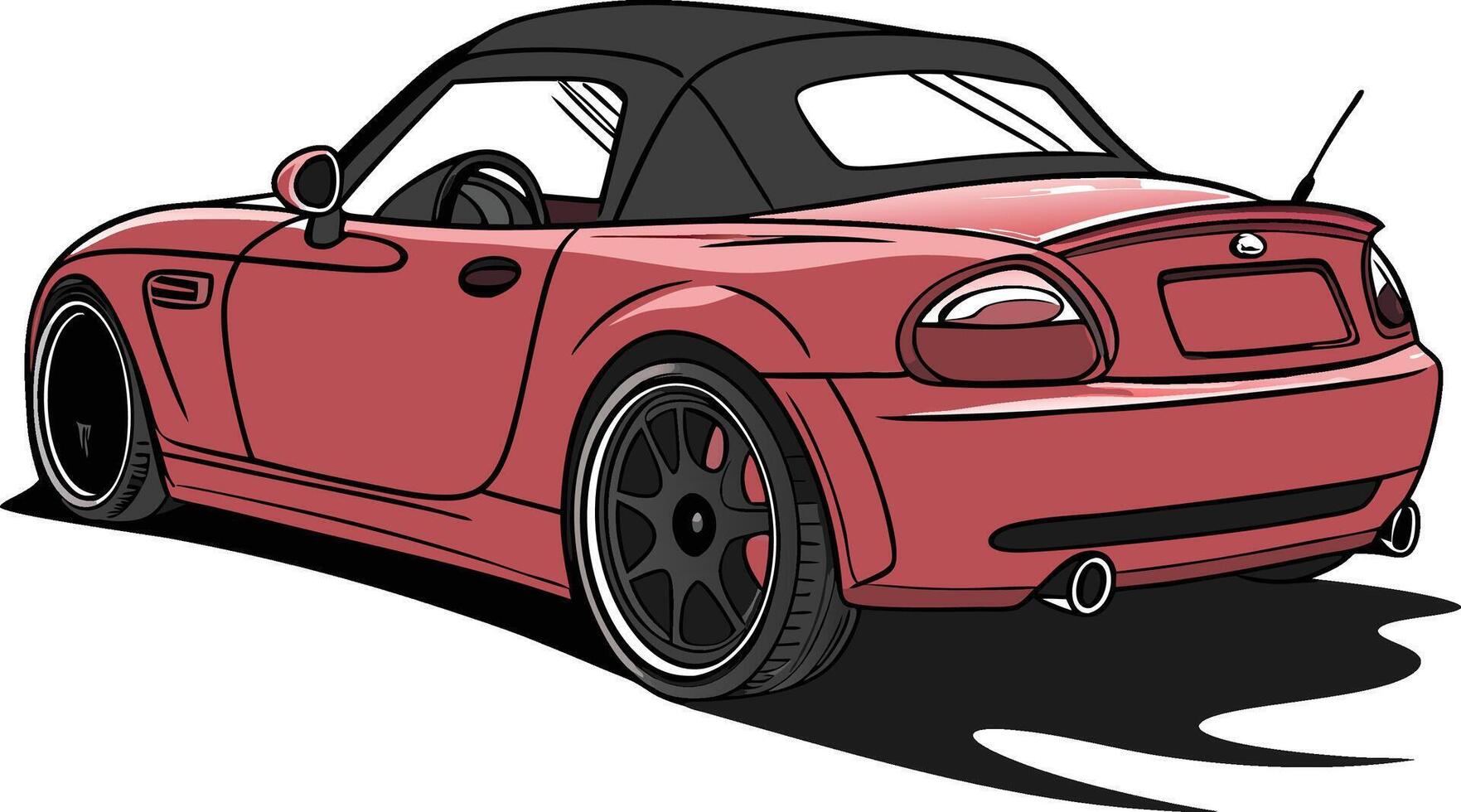 Stylized Convertible Sports Car design vector
