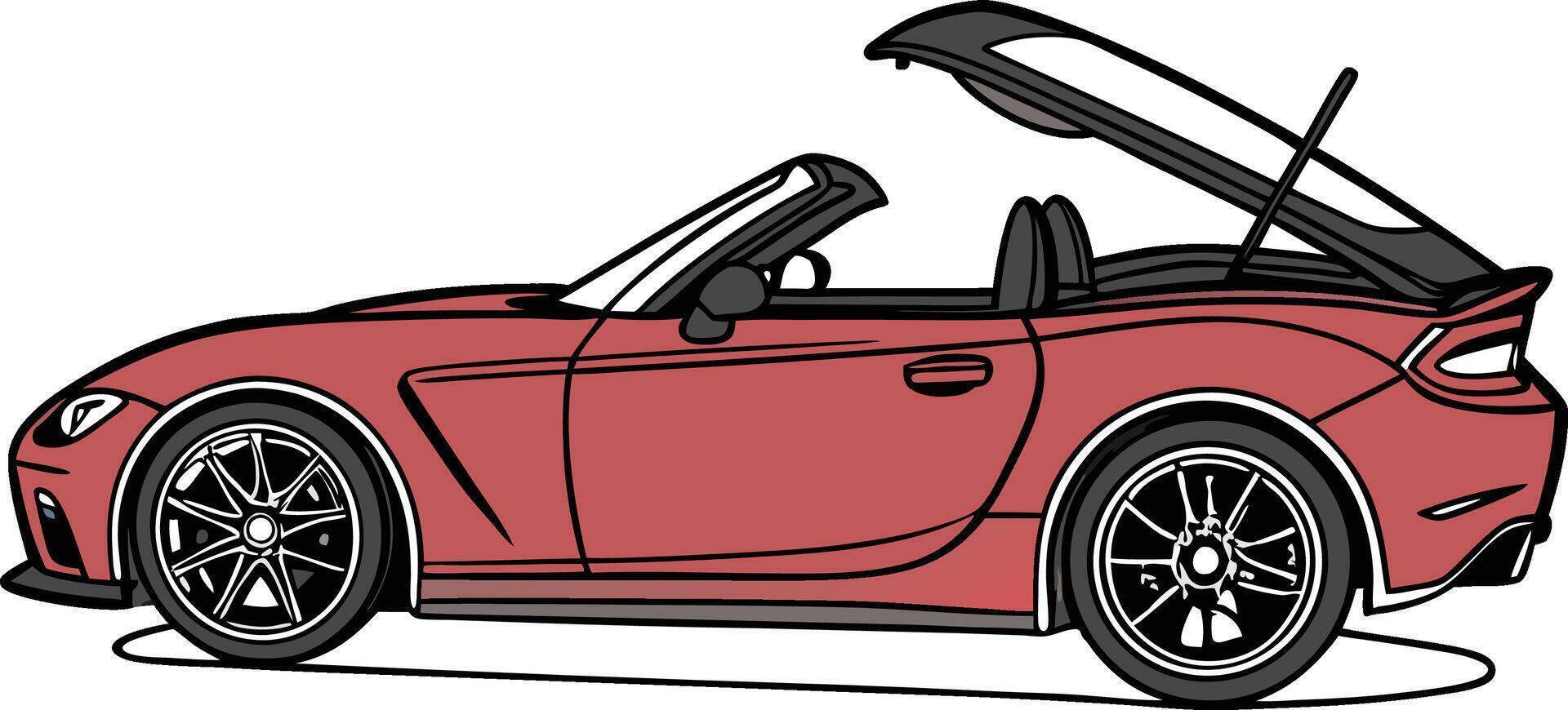 Stylized Convertible Sports Car graphic design vector