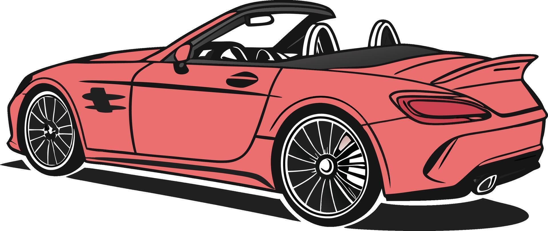 Stylized Convertible Sports Car happy life vector