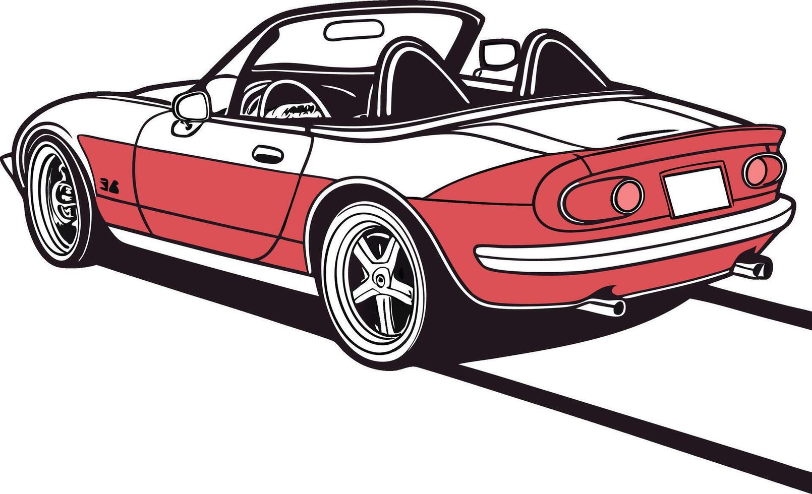 Flat Classic Car funny design vector