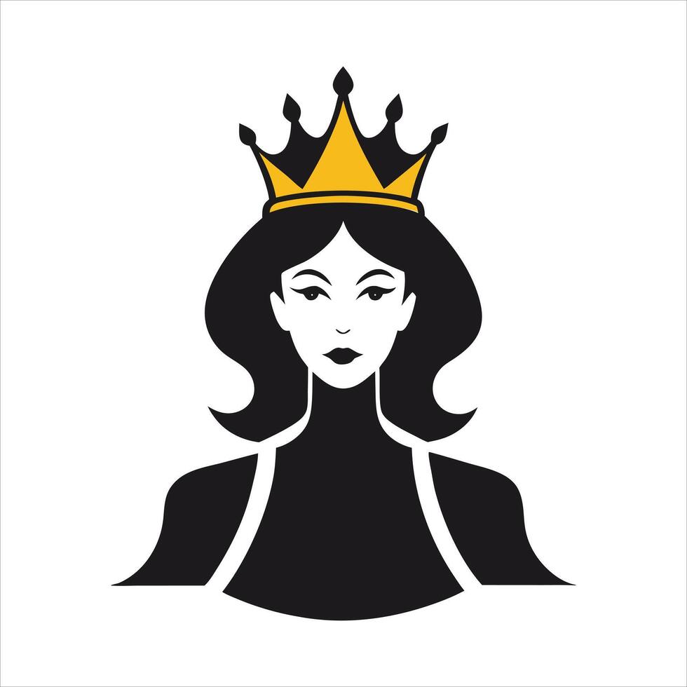 a woman with a crown on her head vector