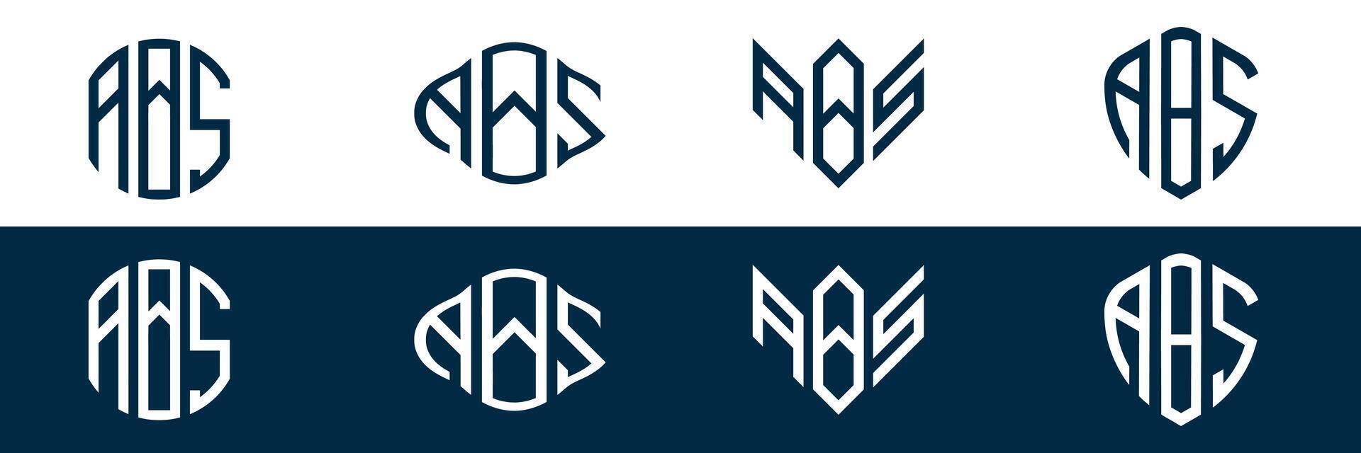 ABS letter logo design in FOUR different style vector