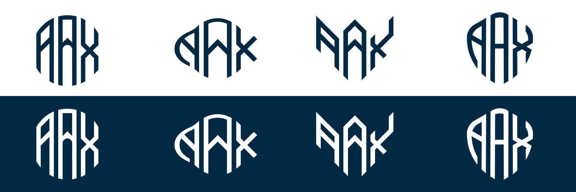 AAX letter logo design in FOUR different style vector