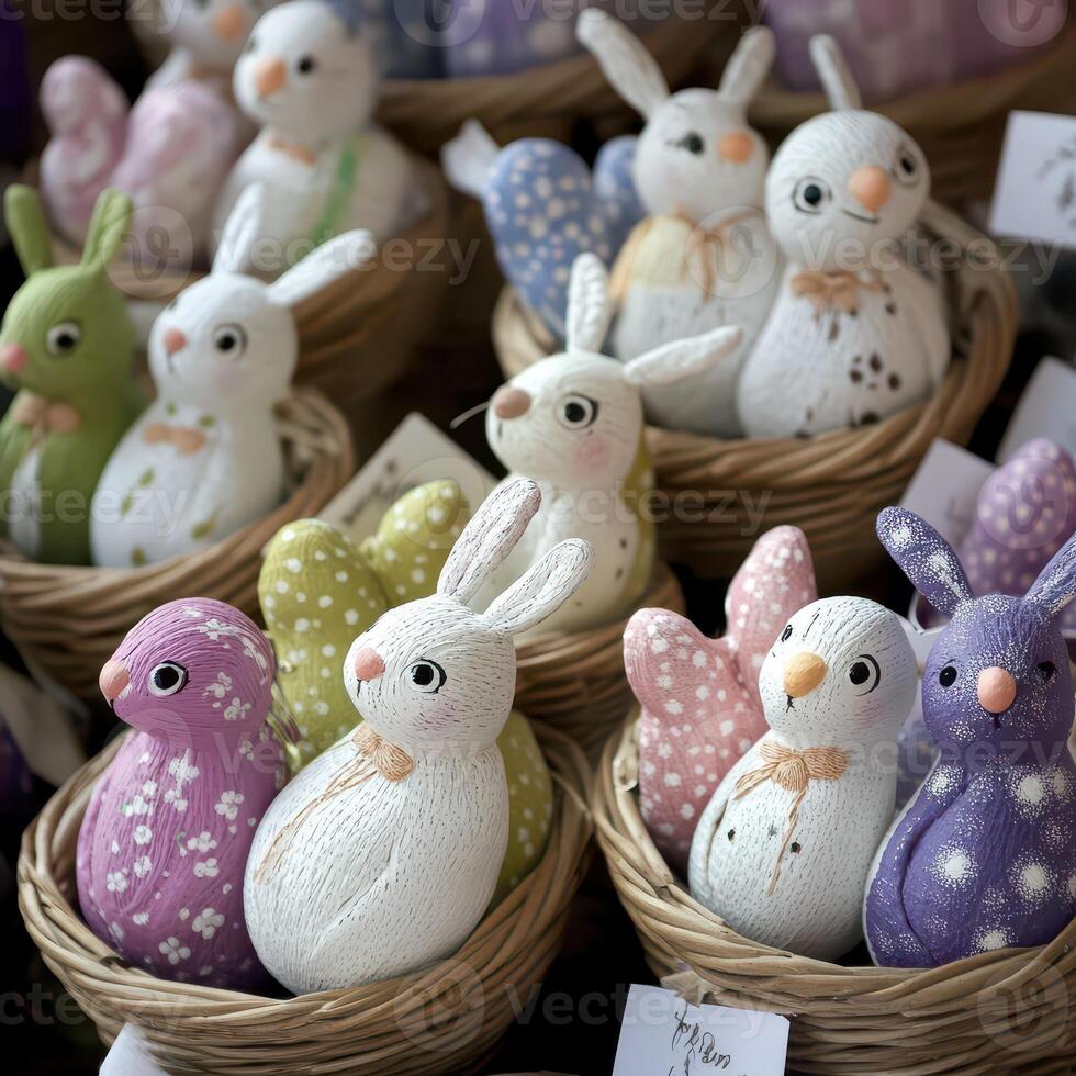 A bunch of stuffed animals in a basket photo