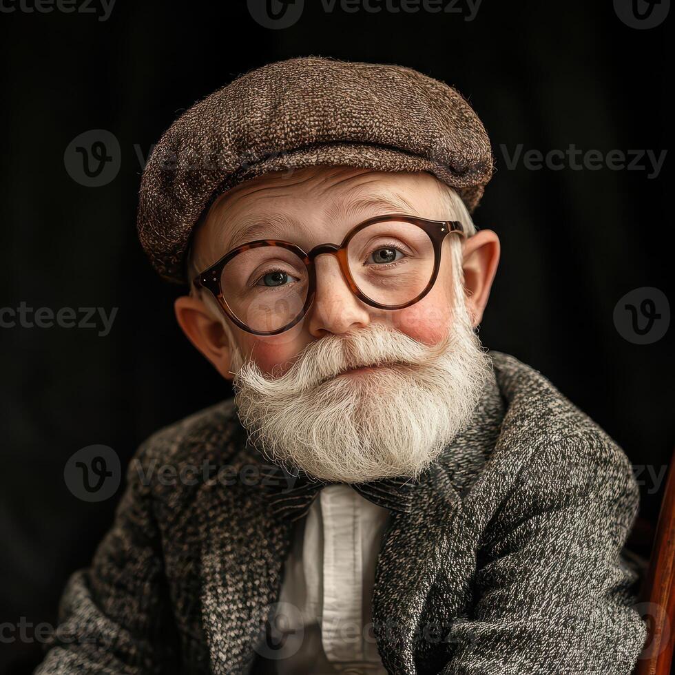 A young man with a beard and glasses photo