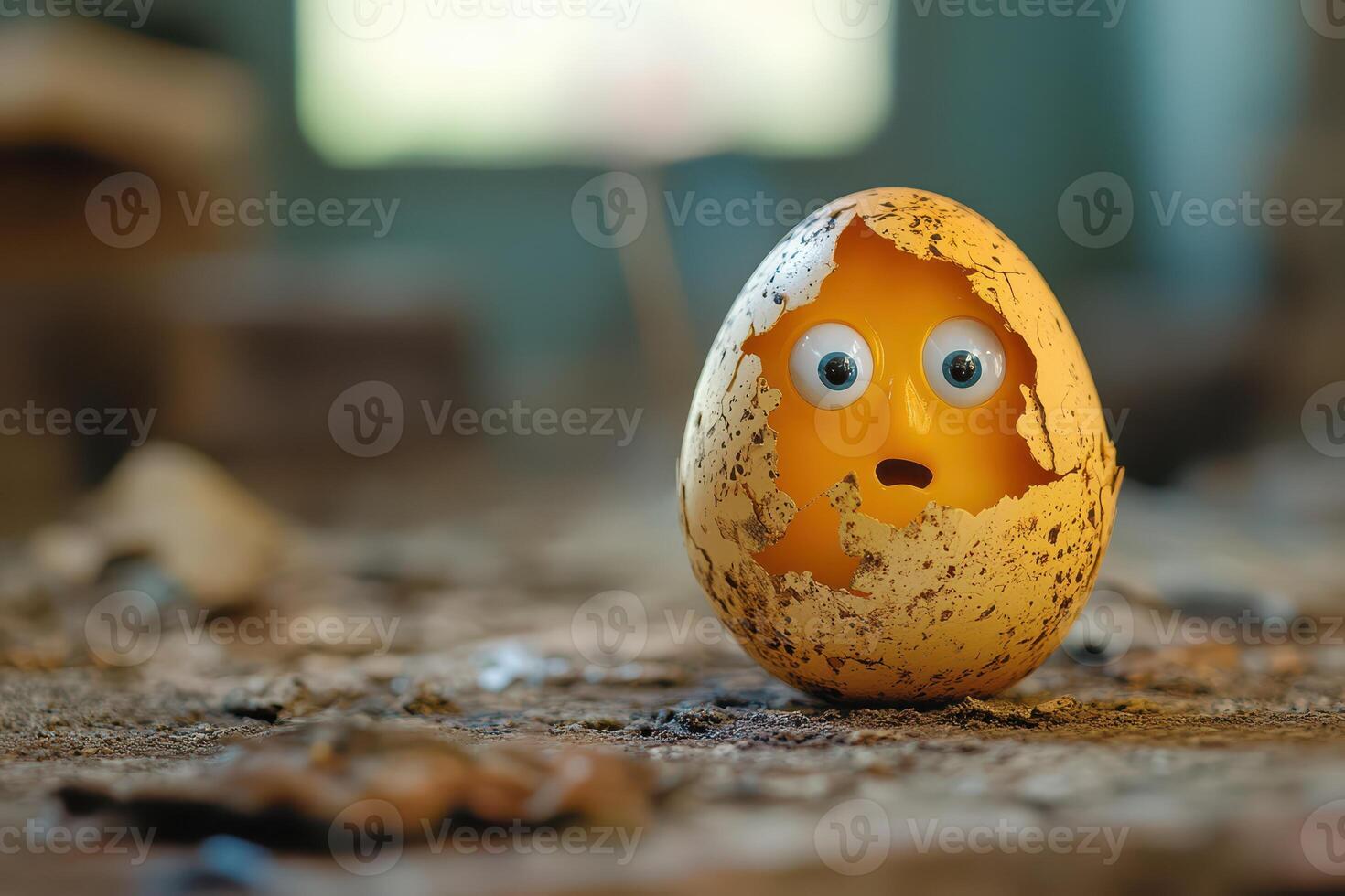 An egg with a face inside photo