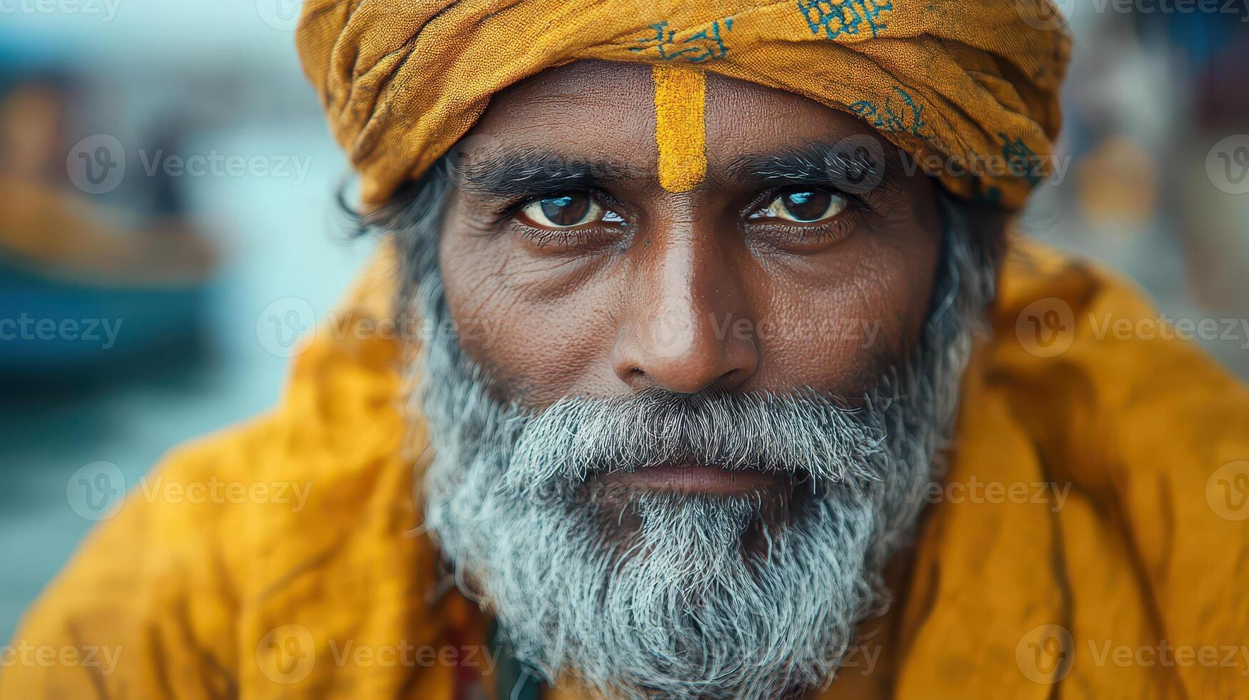 A man with a beard and turban photo