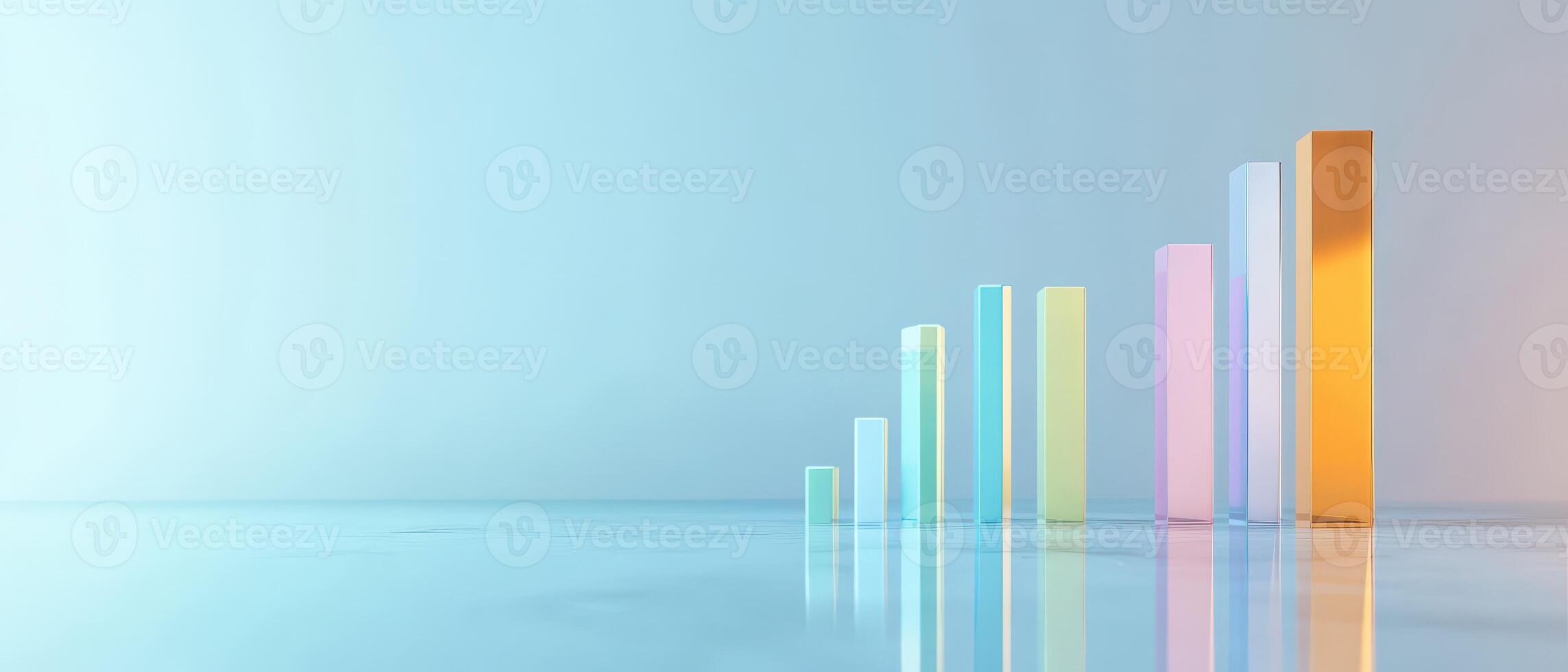 A colorful bar graph is shown on a table photo