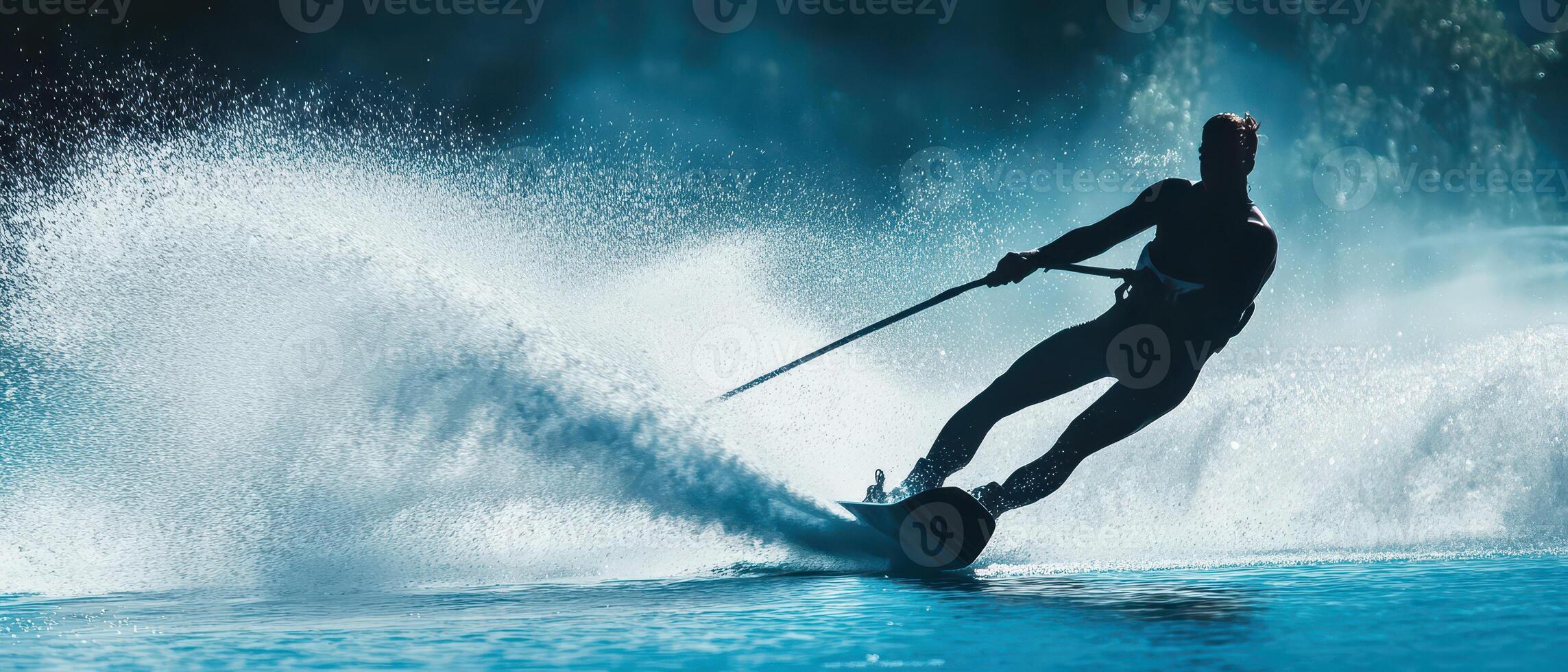 A person on water skis in the water photo