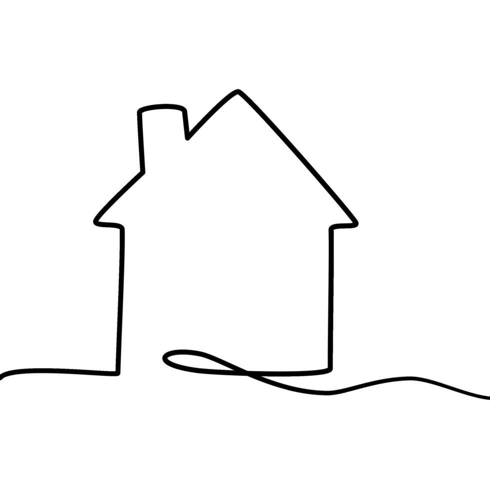 Thin line house icon on white background. vector