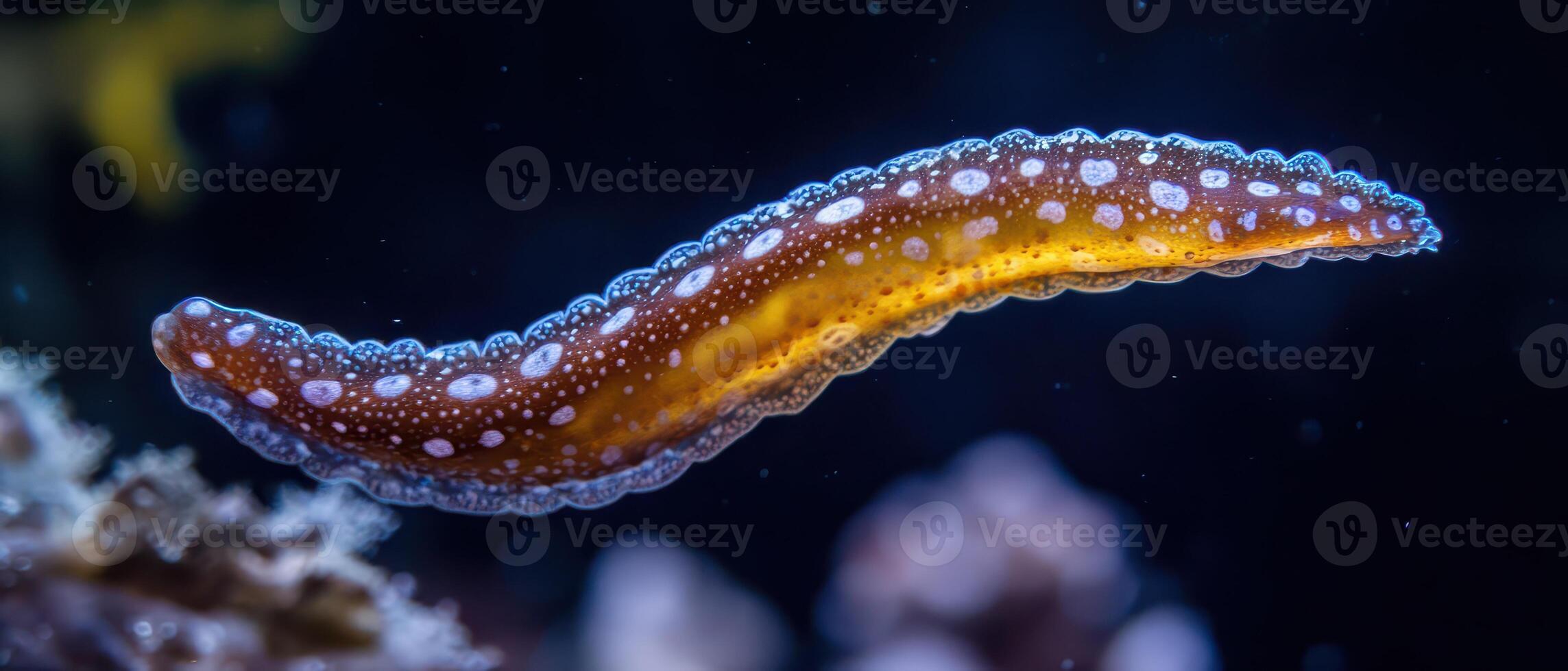 Colorful sea creature gliding through ocean waters photo