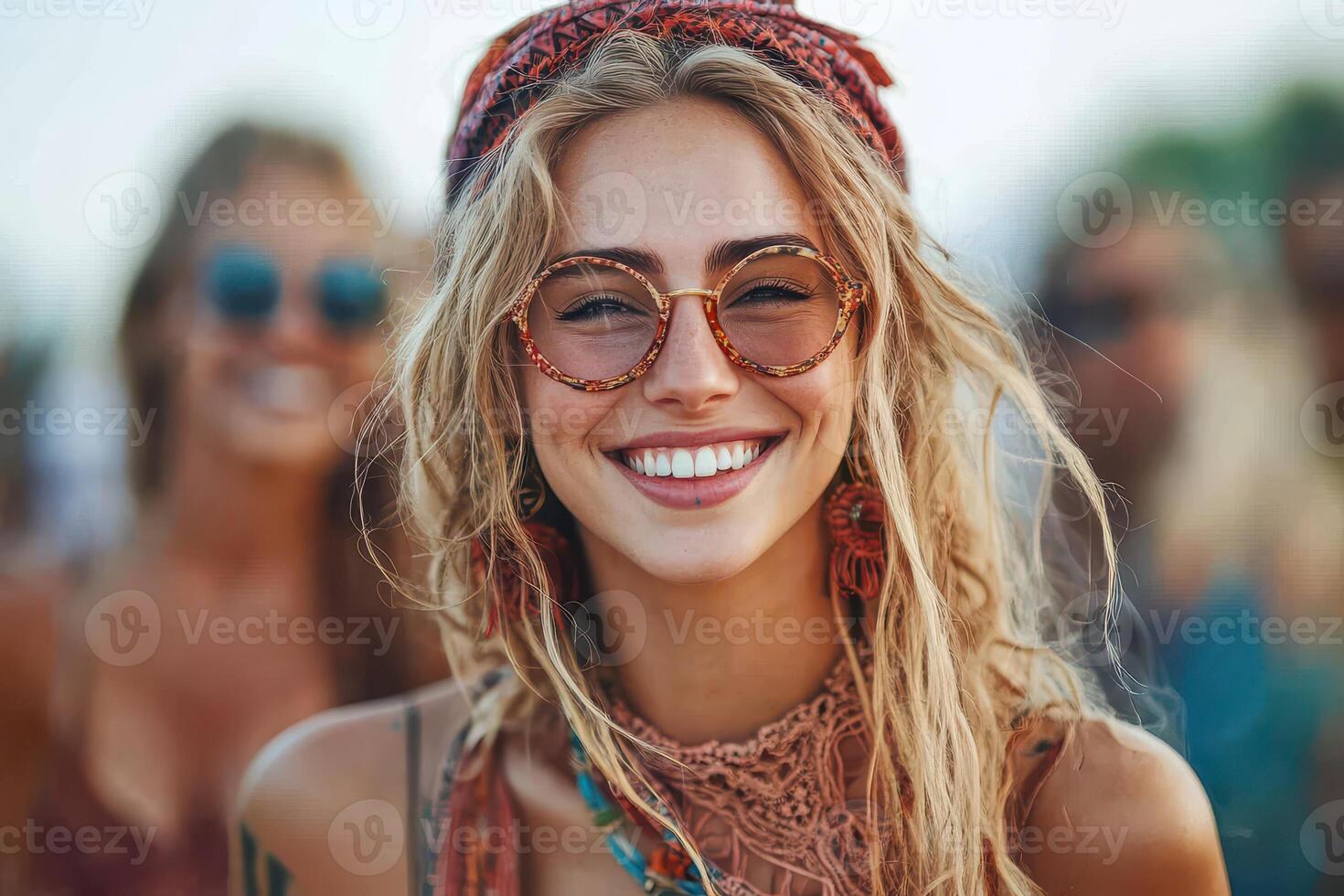 Woman in sunglasses at outdoor event photo