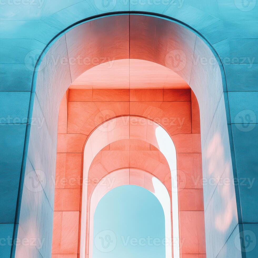 A building with a large archway in the middle photo