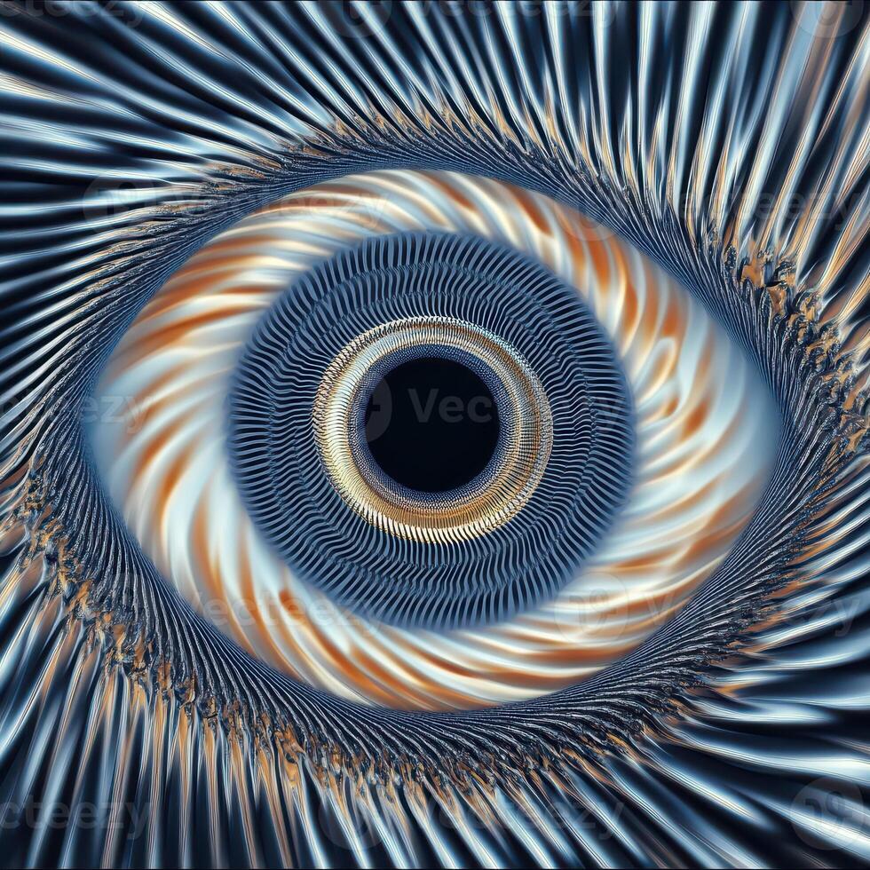 An abstract image of a blue and white eye photo