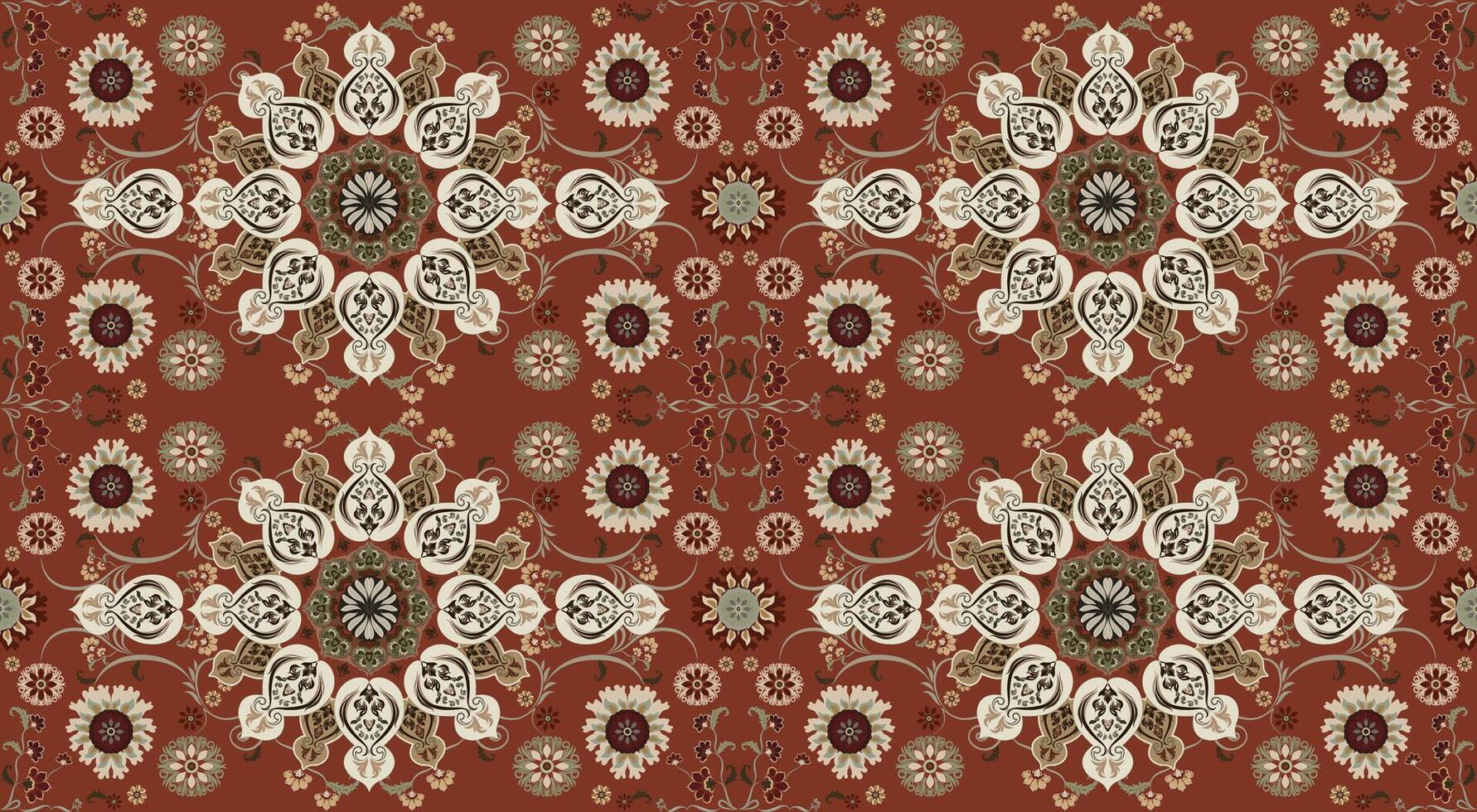 Seamless floral pattern. Stylized flowers on a brown background. vector